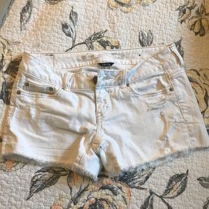 AE White Distressed Shorts
